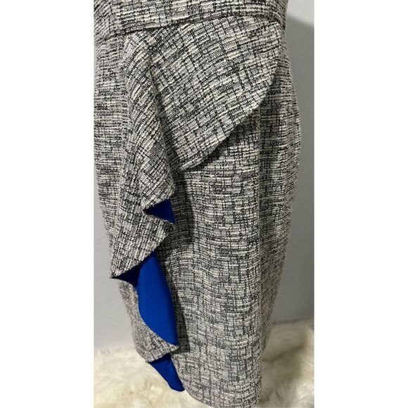 Eliza J tweed sheath sleeveless ruffle front - Picture 8 of 8